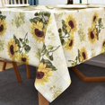 thumbnail image 2 of Fall Sunflower Vinyl Tablecloth Rectangle Plastic PVC Oilcloth Tablecloths Wipeable Table Cloth Cover for Foot Folding Tables Kitchen Dining Room Table Crafting x, 2 of 7