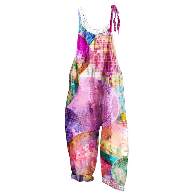 Pisexur Combinaisons Décontractées Summer pour Femmes Dressy Hawaii Print Manches Spaghetti Sangle Réglable Short en Vrac avec Poches