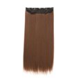 thumbnail image 1 of 23.6 Inch Hair Extension Straight Clip in Synthetic Hair Extensions with 5 Clips Per Hairpiece for Women Girls, 1 of 6