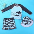 thumbnail image 2 of gdxvjhbj Boys Swim Set Baby Boys Rash Guard Set Long Sleeve Swim Set for Toddler Boys Two Piece Bathing Suits with Swim Trunks 2T 3T (Dark Gray,2-3 Years), 2 of 5