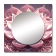 thumbnail image 2 of Designart "Delicate Blooming Pink Nelumbo Nucifera II" Lotus Square Mirror For Wall Decor - Large Pink Square Mirror Printed Wall Decor - Modern Square Living Room Mirror, 2 of 5