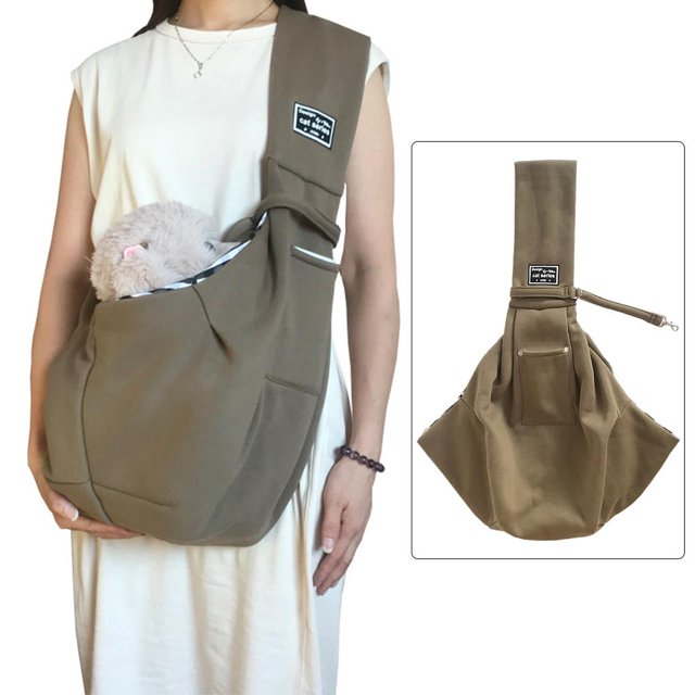 Cat Puppy Backpack Carrier Shoulder Bag Tote Khaki