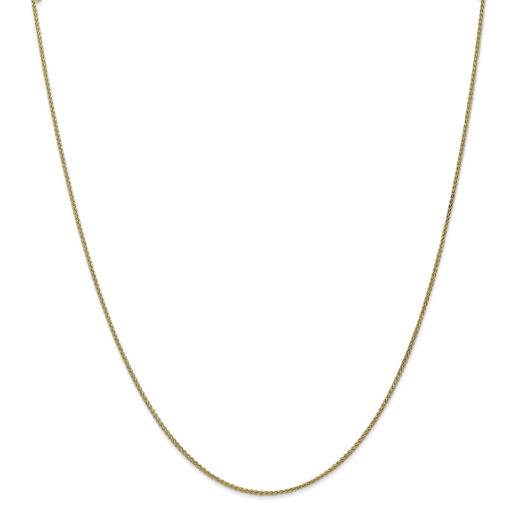 10k Yellow Gold 1.25mm Spiga Chain Necklace Pendant Charm Wheat