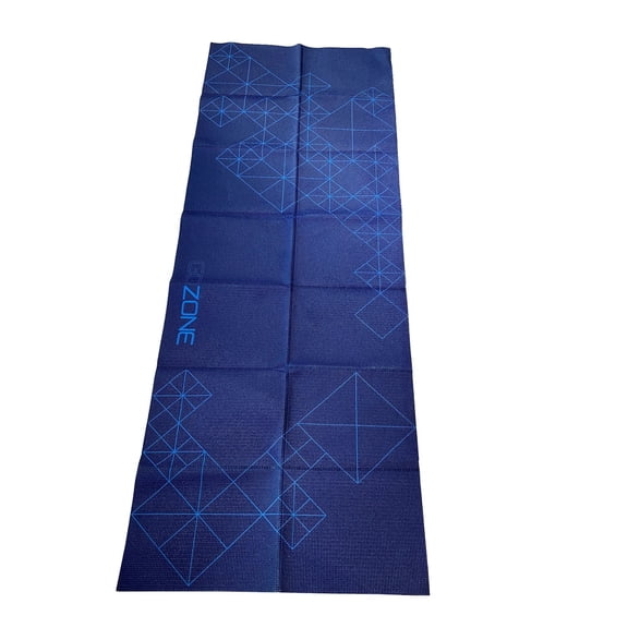 Tapis de yoga imprimé géométrique en PVC 3 mm GoZone – 61 cm x 172,7 cm – Bleu