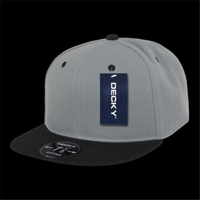Decky RP1-PL-GRB-22 Retro Fitted Caps Grey & Black - 6.86