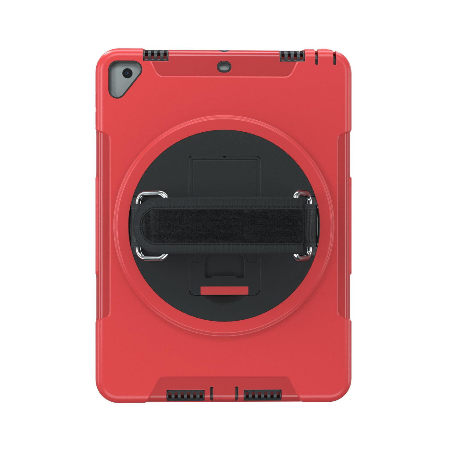 CTA Digital Protective Case with Built-in 360-degree Rotatable Grip Kickstand for iPad 7th and 8th Gen 10.2-in, iPad Air 3 and iPad Pro 10.5-in - Red