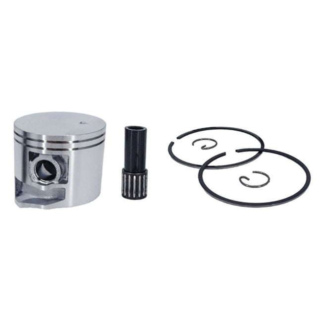 for ECHO Compatible Piston Kit for PB-8010 PB-9010 P100012460 Piston Kit. The kit includes a steel piston, two piston rings, a pin, and two circlips, designed for seamless compatibility with ECHO models PB-8010, PB-9010, PB-8010H, PB-8010T, PB-9010T, and PB-9010H. Built with durable steel construction, it restores power and efficiency to your equipment. The components are displayed against a white background.