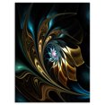 thumbnail image 2 of Design Art - Brown Blue Fractal Flower in Black, 2 of 3