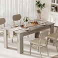 thumbnail image 1 of Dining Table for 4-6, 63" Wood Farmhouse Rectangular Thickened Dinner Dining Room & Kitchen Table for 4 for Apartment, Small Space, Rustic Gray, 1 of 8