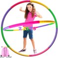 thumbnail image 1 of 27" Adjustable Kids Exercise Hoop Detachable 3-12 Child Fitness Ring Toy W/Backpack, 2 Pack, 1 of 1