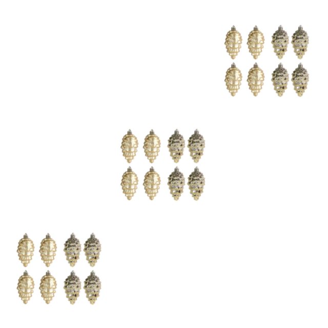 relayinert 8pieces Tree Decoration Eye-catching Pine Cone Decorations For Festive Gold 3Set