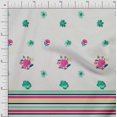 thumbnail image 1 of oneOone Tissu Jersey Viscose Rayé & Panneau Floral Imprimé Tissu BTY 60 Pouces de Large, 1 of 3