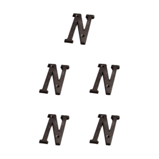 Maytalsory Metal House Number Plaque Durable And Rustproof Easy To Install Metal Letters House Numbers Iron Decoration Doorplate B17--N 5Set