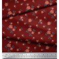 thumbnail image 3 of Soimoi Tissu en Coton Canard Feuilles & Roses Imprimé Floral 1 Yard 42 Pouces de Large, 3 of 3