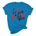thumbnail image 4 of Pisexur T-shirt de la Saint-Valentin pour Femmes, Imprimé Amour, Manches Courtes, Col Rond, 4 of 5