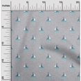 thumbnail image 1 of oneOone Silk Tabby Fabric Waves & Sailboat Ocean Decor Fabric Printed BTY 42 Inch Wide, 1 of 1
