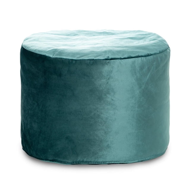 Eclipse Pouf en Velours Pétrole – ottoman Rond Rembourré en Velours polyester Bleu Pétrole à texture Douce, Rempli de Billes de Polystyrène Vierges Canadiennes, Mesurant 23 Pouces de Diamètre par 15 Pouces de Hauteur, Doté d'Une Housse Amovible Lavable et d'Une Doublure à Fermeture Éclair Intérieure, Convient aux Sièges, aux Repose-Pieds Ou à une Utilisation Décorative dans les Salons, Chambres Ou Bureaux