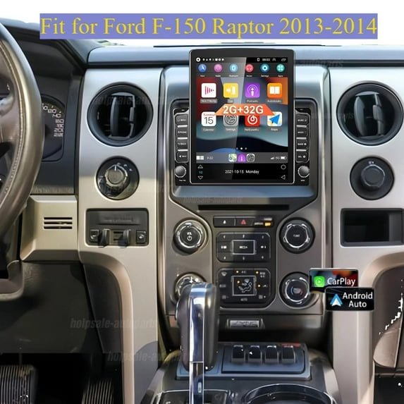 Radio Stéréo de Voiture pour ford F-150 Raptor 2013 2014 9,7 Pouces Carplay Radio Android, Unité de Navigation GPS avec Caméra de Recul Intégrée Sans Fil Carplay Bluetooth WiFi SWC Miroir Lien /2+32G