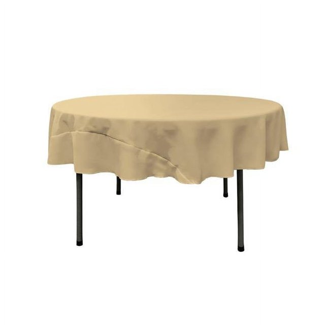LA Linen TCpop72R-KhakiP03 Polyester Poplin Tablecloth, Khaki - 72 in. Round
