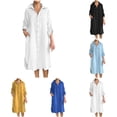 thumbnail image 1 of Sentmoon Summer Dresses for Women 2026 Collar Long Sleeve Linen Dresses for Women 2026 Solid Color Relaxed Fit Button Plus Size Boho Dress Soft and Comfortable Beach Essentials for Women, 1 of 6