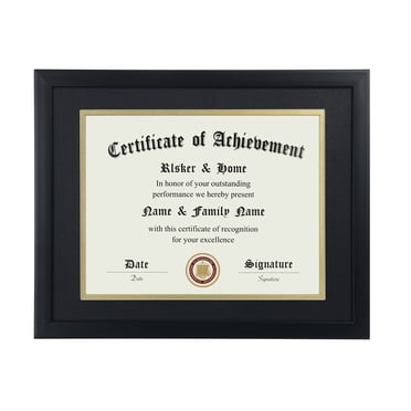 Cadre de Certificat ELSKER&HOME 8.5x11 Noir - Affiche un Diplôme 8.5x11 avec Passe-Partout Ou 11x14 Sans Passe-Partout