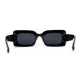 thumbnail image 2 of Womens Mod Thick Plastic Minimal Sunglasses All Black, 2 of 4