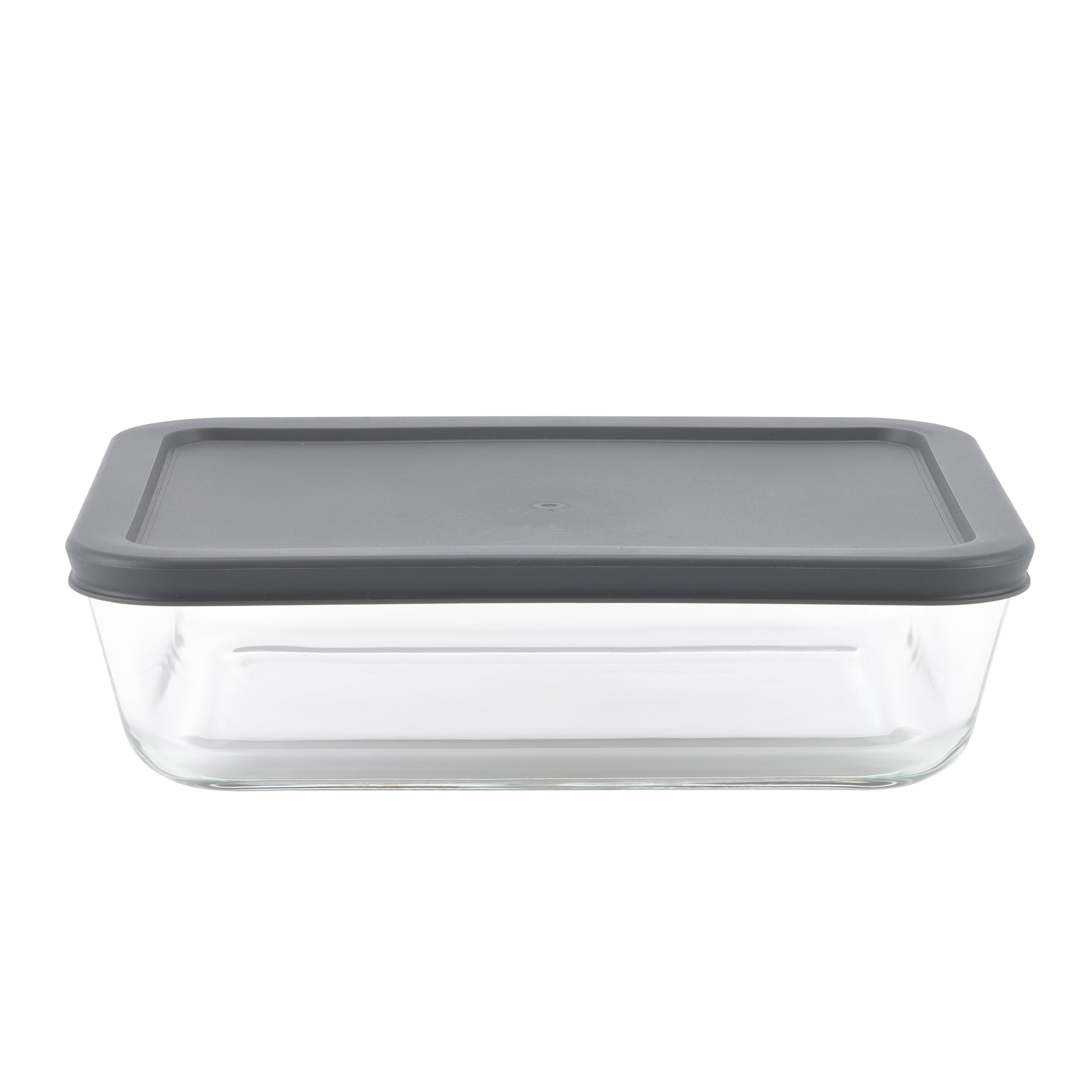 Mainstays Rectangle Glass Food Storage Container with PE Lid 1.4 L