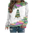 thumbnail image 1 of EQWLJWE Sweatshirts Arbre de Noël for Women Sweatshirts à Manches Longues Col Rond Pull-Over Arbre de Noël Tops et Frais Verts Cravate Teints Raglan Manches Top Sweatshirts de Noël for Grande Taille pour Femme Tailles, 1 of 2