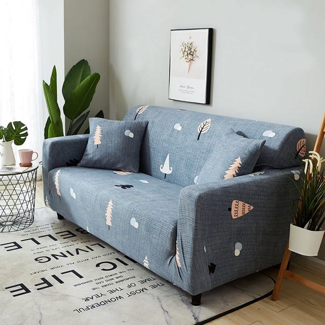 TFixol Elastic Full-Cover Sofa Slipcover, Durable Polyester Fabric, Fits 90-140cm Single Seats, Multicolor Cedar Design