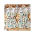 thumbnail image 2 of Gupgi Barboteuse Fleurie pour Tout-Petites Filles, Été, à Nouer, Sans Manches, Combinaison Courte, 1T-5T, Barboteuse à Bretelles pour Enfant, 2 of 8
