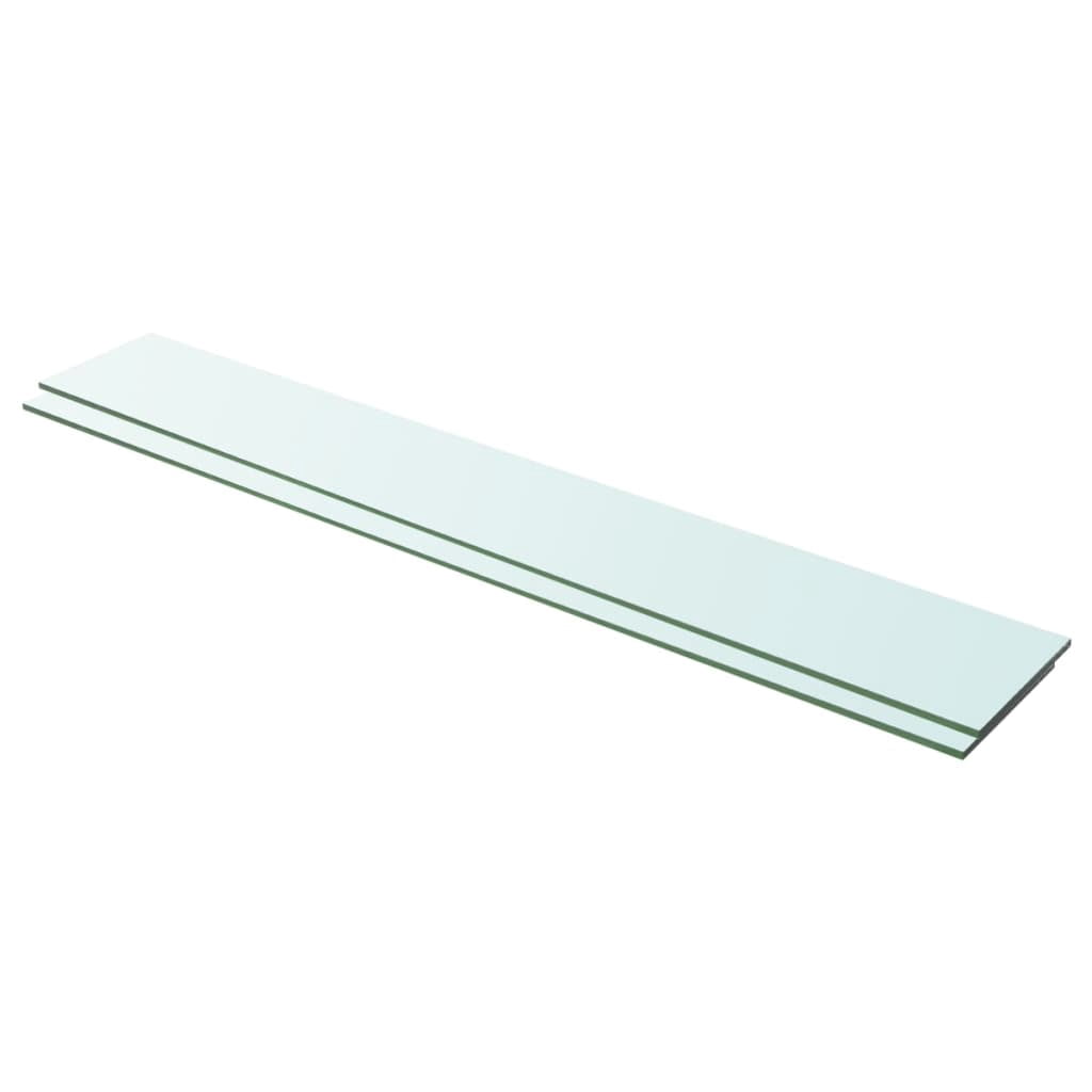 vidaXL Étagères 2 Pcs Panneau en Verre Transparent 100x15 cm