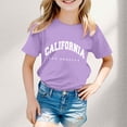 thumbnail image 2 of FhsagQ le 7 Juillet Garçon et Fille Mode Décontractée Imprimé Col Rond Ample Manche Courte T-Shirt Haut Tout-Petit Fille Printemps T-Shirts 18-24 Mois Printemps Violet 5-6 Ans, 2 of 4