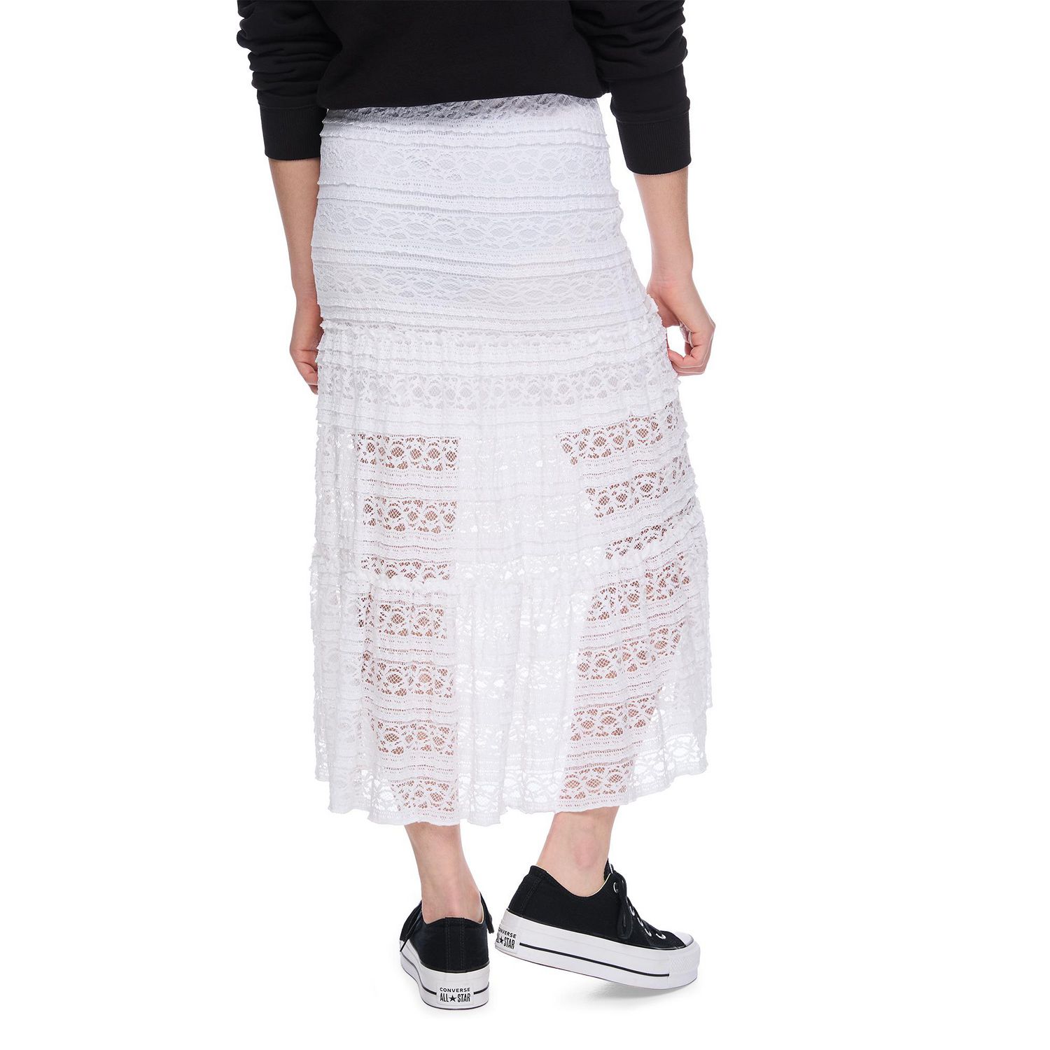 My Sister's Closet Girls' Tiered Lace Midi Skirt
