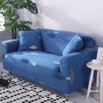 thumbnail image 1 of 2024 2 Seaters Printed Loveseat Sofa Covers Stretch Elastic Couch Slipcover Protector Removable Washable for Dining Room， Feathers, 1 of 4