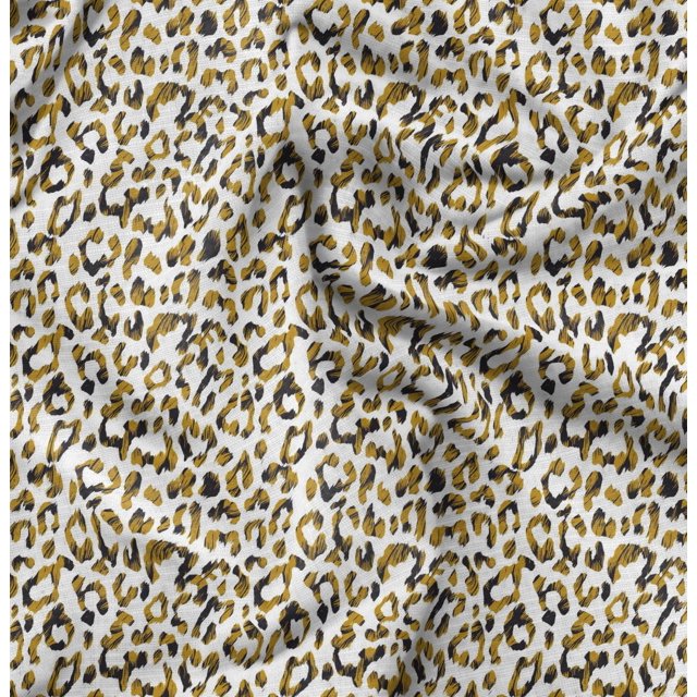 Soimoi Modal Satin Fabric Leopard Animal Skin Print Sewing Fabric Yard 42 Inch Wide