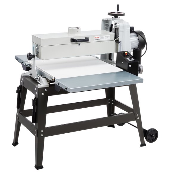 VEVOR 22" Drum Sander with Stand & Extension Tables, 1.75HP 1440RPM Dual Motor Drum Sander for Woodworking - Variable Speed Conveyor Belt, 4" Dust Collection Port