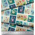 thumbnail image 3 of Soimoi Blue Polyester Crepe Fabric Floral & Insect Patchwork Print Fabric by The Yard 52 Inch Wide, 3 of 3