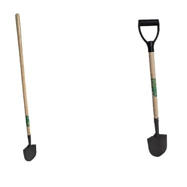 Farm Tuff 6.25" wide round point shovels, set of two -33 in & 48 in. handles