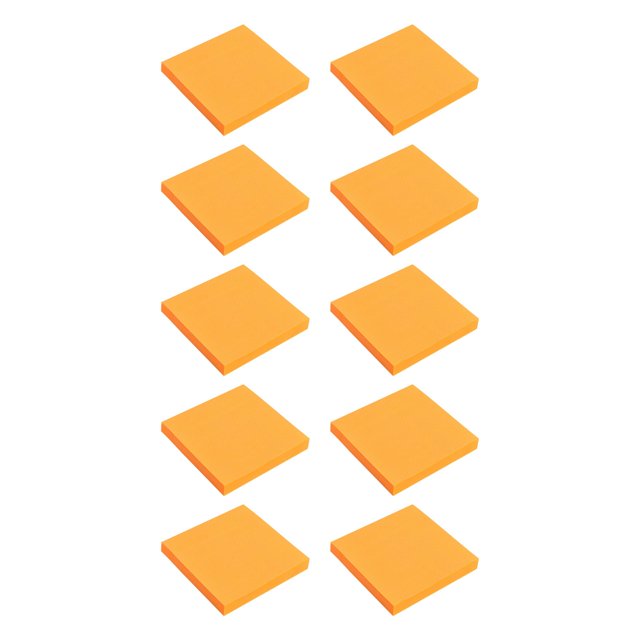 Pop Up Sticky Notes, 3x3 Self-Stick Notes, Orange Color 10 Pads, 100 Sheets/Pad, Mini Rectangular Sticky Notes, Self Stick Pads, Sticky Note Pads, Office Note Pad, Stationery Supplies