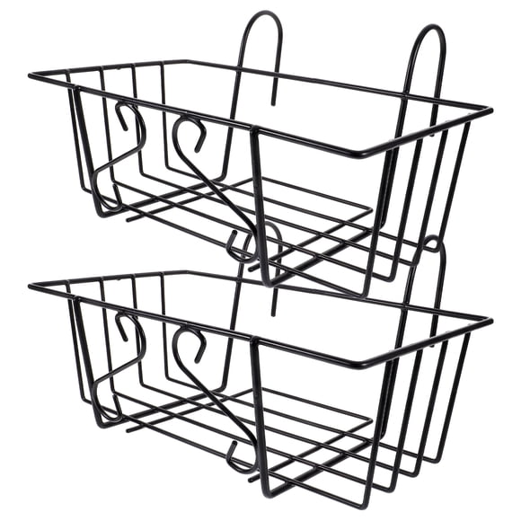 MIANGASTORE 2Pcs Balcony Hanging Flower Pot Holder Hanging Railing Planter Basket Metal Plant Pot Holder