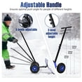thumbnail image 3 of Pousse-neige Robuste de 29 Pouces de Large avec Roues, Poignée Ajustable et Lame Inclinée, Outil Pelle de Déneigement Charrue Manuelle pour un Déneigement d'Entrée Sans Effort, 3 of 8