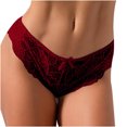 thumbnail image 2 of DPTALR Culottes pour Femmes Aguichant Mignonnes à Nœud, Design Crochet, Dentelle Intégrale, Culottes Taille Basse, 2 of 8