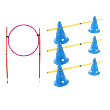 Milaget Hurdle Cones Course Adjustable Agility Training Set Speed Training Equipment for