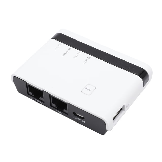 Serveur d'Impression Sans Fil, Serveur d'Impression USB pour Partager 4 Imprimantes USB via Ethernet Ou WiFi, Support Multi-Mode, Plug and Play
