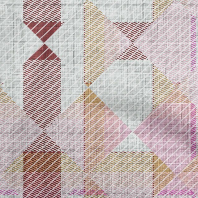 oneOone Rayon Rose Pink Fabric Check Craft Projects Decor Fabric Printed By The Yard 56 Inch Wide