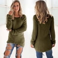 thumbnail image 1 of Meichang Chandails Duveteux et Pelucheux pour Femmes à Manches Longues, Col Rond, Coupe Ample, Chandail Mode Chaud d'Hiver, Hauts Longs, Couleur Unie, Chemises Confortables, 1 of 5