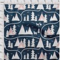 thumbnail image 4 of oneOone Cotton Jersey Navy Blue Fabric Mountain Pattern Craft Projects Decor Fabric Printed By The Yard 58 Inch Wide, 4 of 5