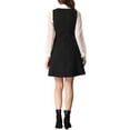 thumbnail image 3 of INSPIRE CHIC Robe Chasuble pour Femme Ligne A à Double Boutonnage Salopettes Bretelles L Noir, 3 of 6