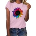 thumbnail image 1 of Birdeem Femmes Décontracté Été Imprimé Manches Courtes Col Rond T-Shirt Ample Blouse Hauts, 1 of 1