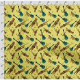 thumbnail image 4 of Soimoi Instruments de Musique Imprimés, Tissu en Toile de Polyester, Tissu de Couture pour Déco au Mètre 56 Pouces de Large, Tissu Décoratif pour Rideaux Sacs Fourre-Tout, Jaune et Vert Sarcelle, 4 of 5